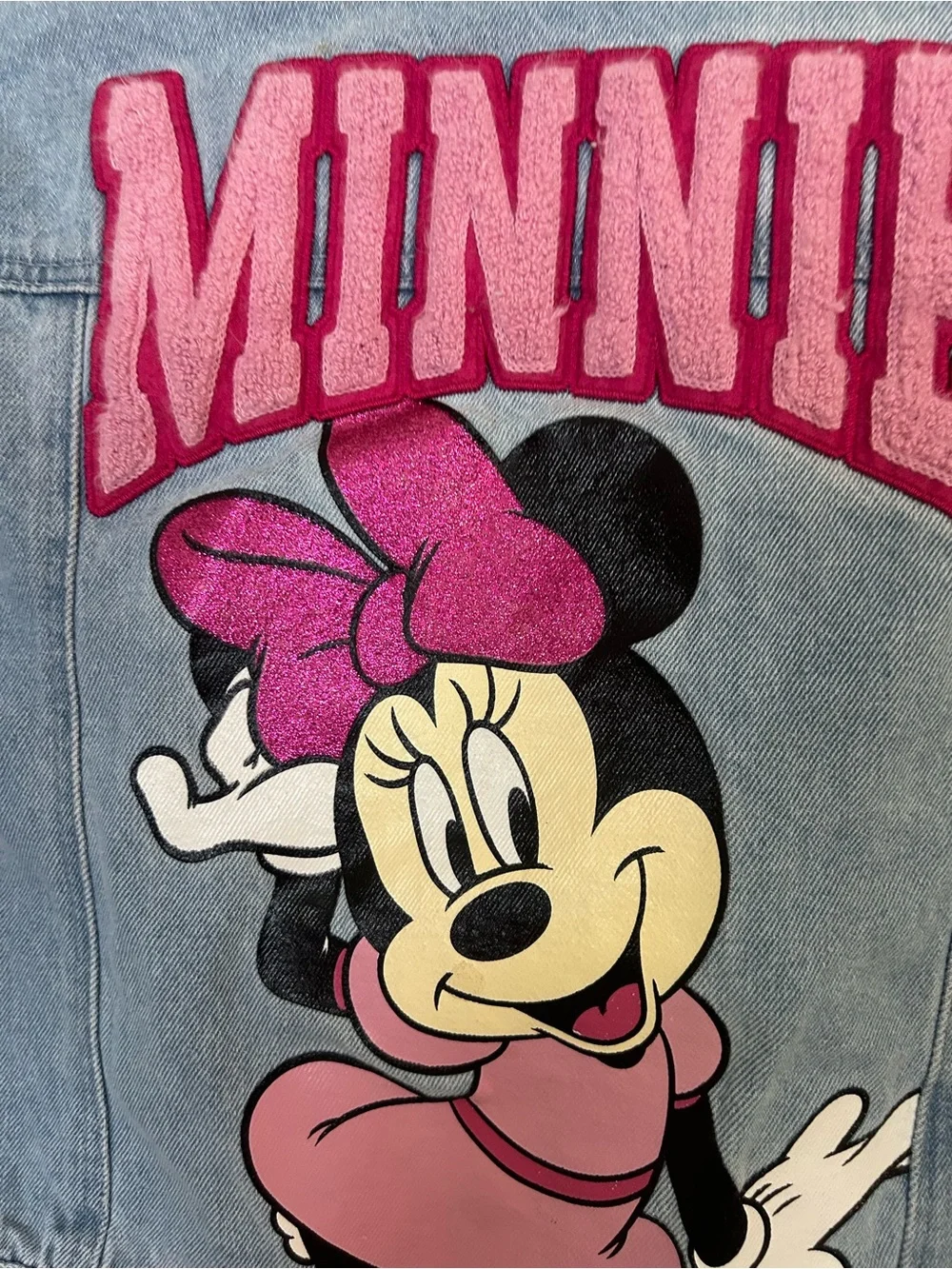 Minnie Mouse Carsity patch Pink-Accent Denim Jacket 4T